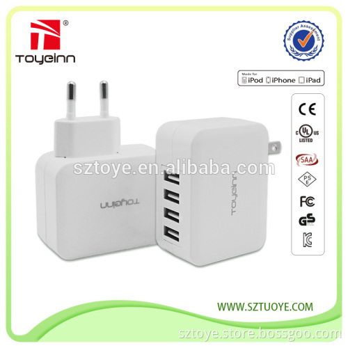 Factory 4 usb charger home charger 5v 4.2a 5a eu usb charger